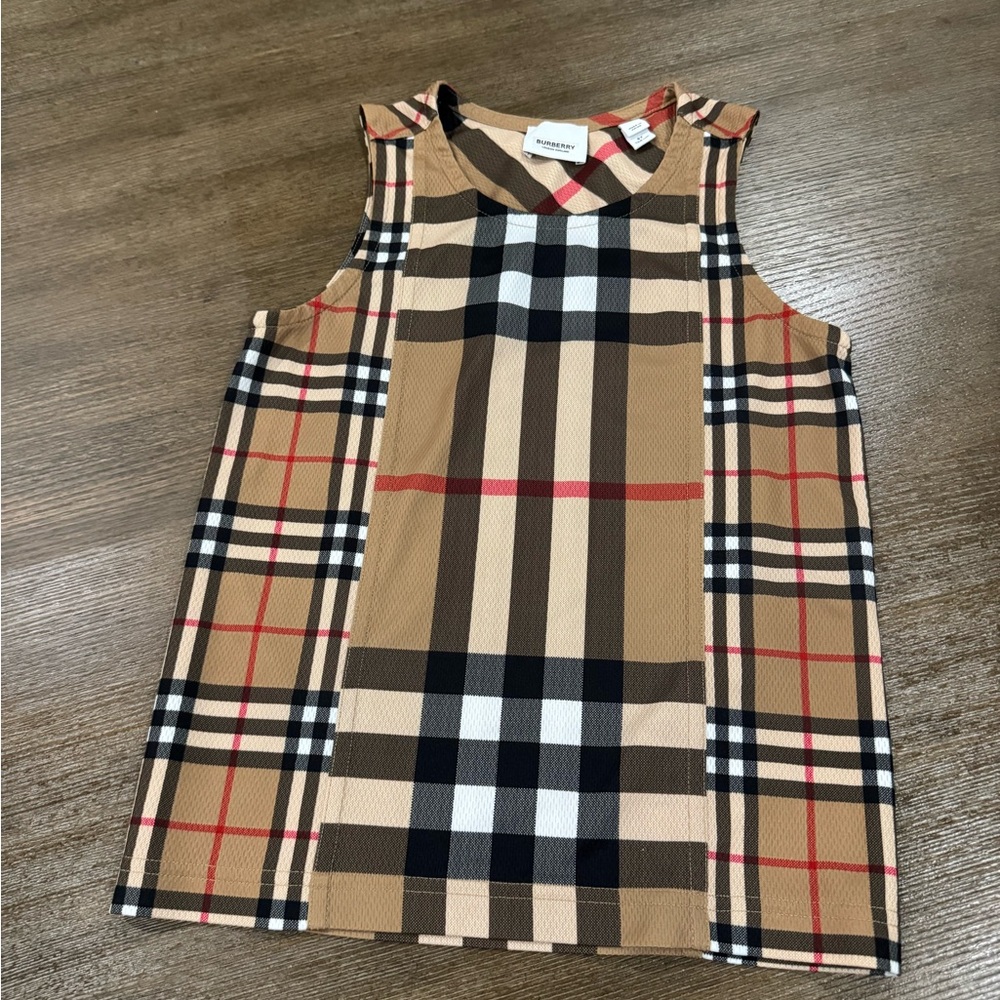 Burberry boys Tan Cream Sleeveless Sheath Top Casual 8